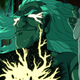 A mortal man being possessed and burned up from the inside by a god.